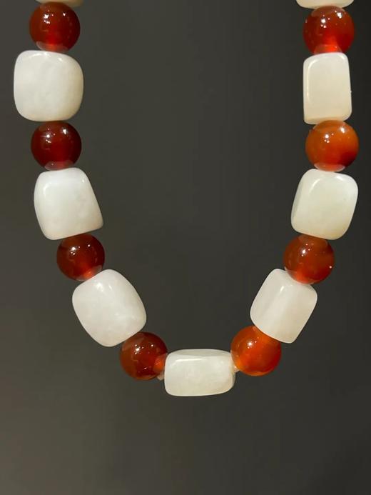 白玉方形珠与红玉髓珠手链，顺丰包邮 商品图12