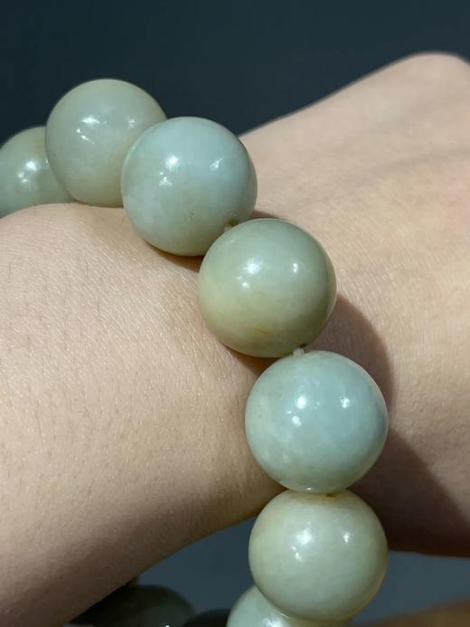 和田青白玉大圆珠手链，顺丰包邮 商品图9