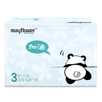 五月花（May Flower）抽纸 3层120抽*24包S码 柔厚亲肤卡通可爱面巾纸 整箱装 /家庭清洁/纸品 /清洁纸品 /抽纸 商品图2