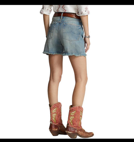 R.R.L 复古做旧 女士破边牛仔短裤 DK365 商品图2
