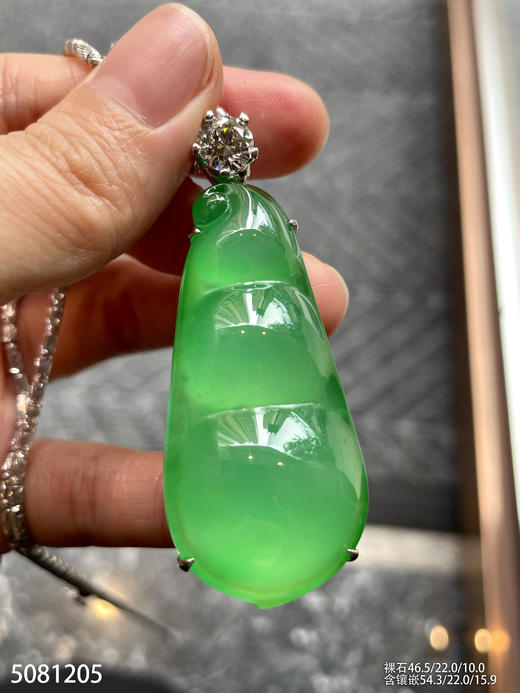 玻璃种木那艳绿福豆吊坠【5081205】具体价格微信咨询 商品图5