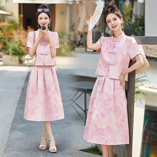 新中式国风套装裙2025夏季新款时尚高端气质唐装显瘦裙子两件套LDB2823 商品图1
