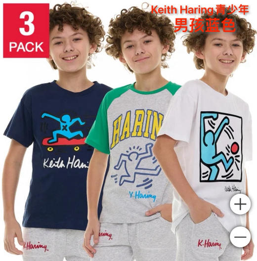 Keith Haring青少年棉质短袖3件装，美国🇺🇸直邮特价240元/3件🉐包税包邮到手了🔥艺术点燃童年，潮流不设限。小码女生也可以穿 商品图3