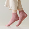 【女士纯色抽条短袜】女纯色抽条短袜棉质休闲运动袜子防臭抑菌吸汗短筒袜 商品缩略图2