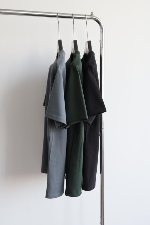 新到深蓝！AL0 男女同款宽松双面针织圆领短袖T恤 TX480 商品图5