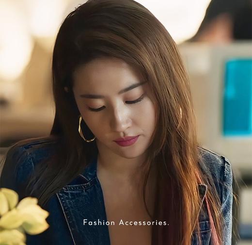 赵丽颖 刘亦菲同款合金18K镀金不易掉色波浪耳圈 商品图9