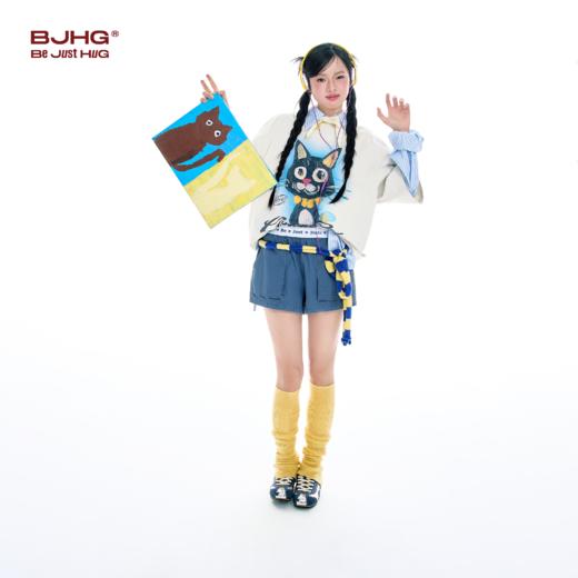 【不鸣系列】BJHG不计后果趣味黑猫短袖t恤男夏季速干凉感抑菌T恤 商品图3