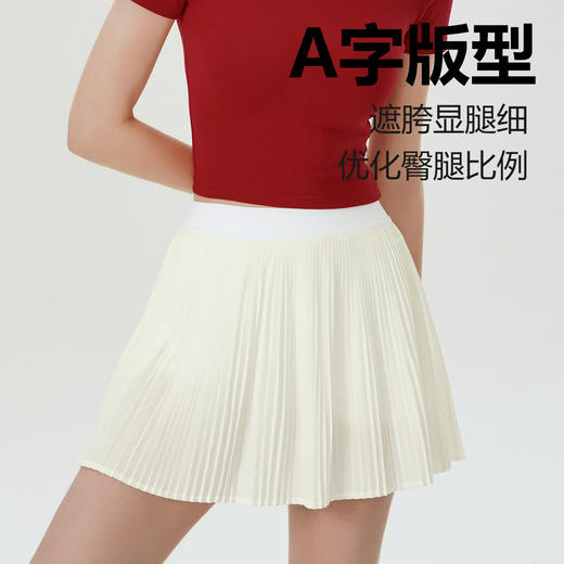跃牌【美西西系列】2025新款百褶网球裙女假两件防走光内置口袋双层运动健身速干轻薄DK-025-33-主 商品图1