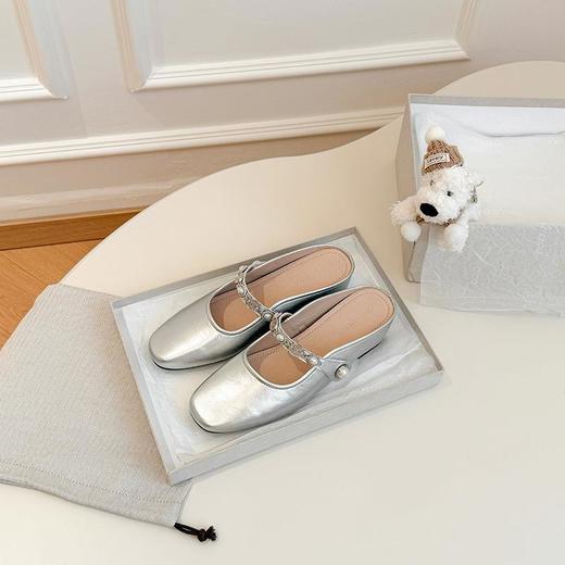 爆！2025新款手工女鞋头层皮玛丽珍穆勒鞋夏季5cm内增高 商品图1