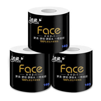 洁柔卷纸 黑Face加厚4层140g卫生纸巾*30卷 母婴可用冲厕易降解 /家庭清洁/纸品 /清洁纸品 /卷纸 商品图0