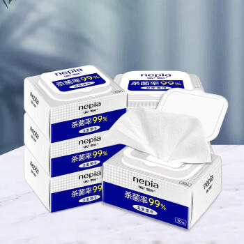 妮飘（Nepia）杀菌卫生湿巾杀菌率99%消毒抽纸无刺激消毒湿纸巾30抽*6包 /家庭清洁/纸品 /清洁纸品 /湿巾 商品图1