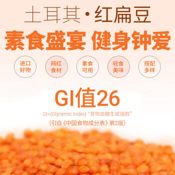 瑞利来土耳其红扁豆3斤低脂 五谷杂粮 粗粮 轻食伴侣 /粮油调味 /杂粮 /杂豆类 商品图1