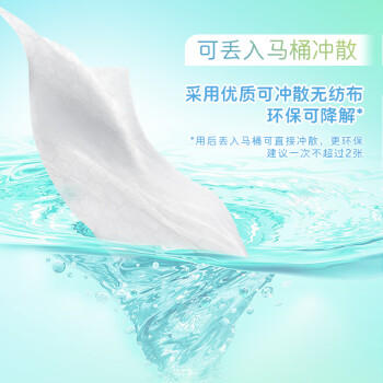 妮飘（Nepia）方沁湿厕纸80抽*6包整箱洁净杀菌专用可冲家用便携湿巾 /家庭清洁/纸品 /清洁纸品 /湿厕纸 商品图2