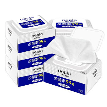 妮飘（Nepia）杀菌卫生湿巾杀菌率99%消毒抽纸无刺激消毒湿纸巾30抽*6包 /家庭清洁/纸品 /清洁纸品 /湿巾 商品图2