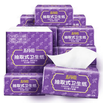 五月花（May Flower）卫生纸 3层100抽*18包 抽取式厕所用纸 易溶水可冲马桶 整箱售卖 /家庭清洁/纸品 /清洁纸品 /抽纸 商品图3