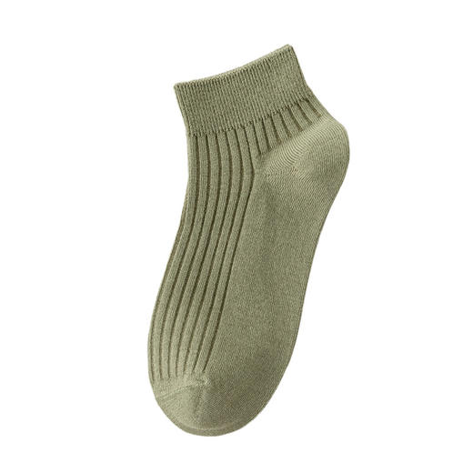 【女士纯色抽条短袜】女纯色抽条短袜棉质休闲运动袜子防臭抑菌吸汗短筒袜 商品图7