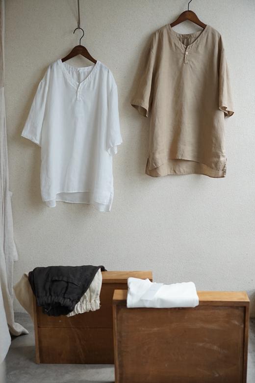 Mittan 单纽扣麻质宽松上衣(SH-135) 商品图5