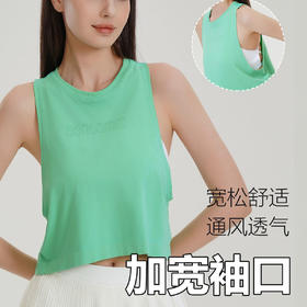 跃牌【美西西系列】2025瑜伽健身上衣女速干无缝短款背心跑步运动罩衫DX-2518