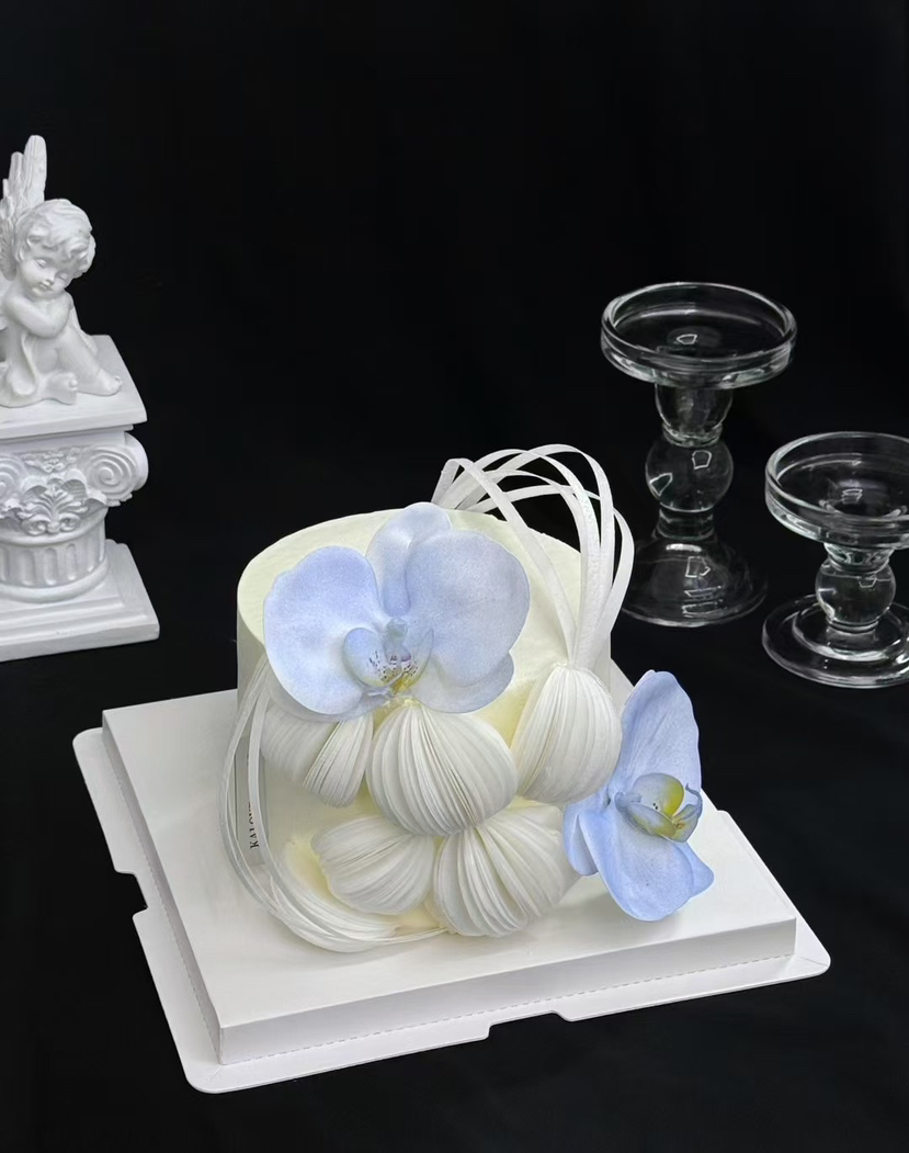 艺术风蝴蝶兰女生生日蛋糕