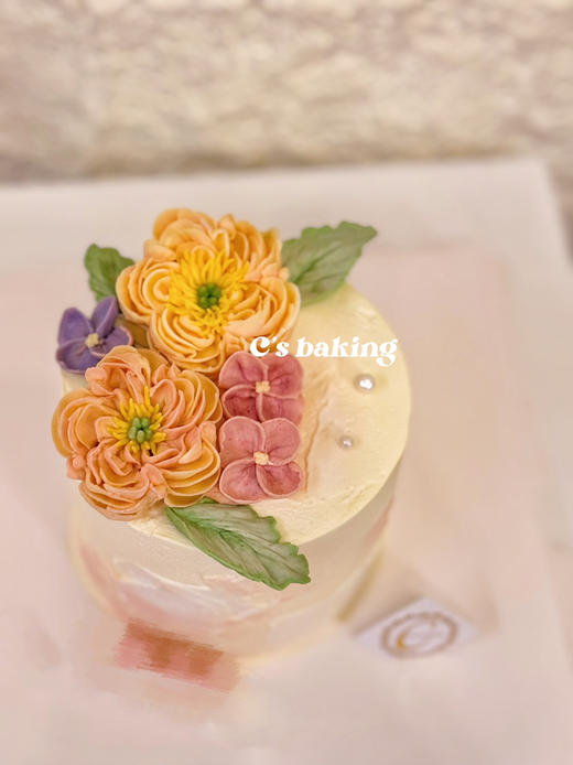 盛开的牡丹花 韩式裱花  忌廉蛋糕（默认自提，收费配送请联系客服） 商品图0