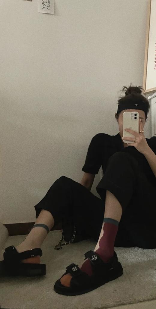 凉鞋女夏平底2022年新款小香风魔术贴真皮百搭运动软底时装罗马鞋 商品图2