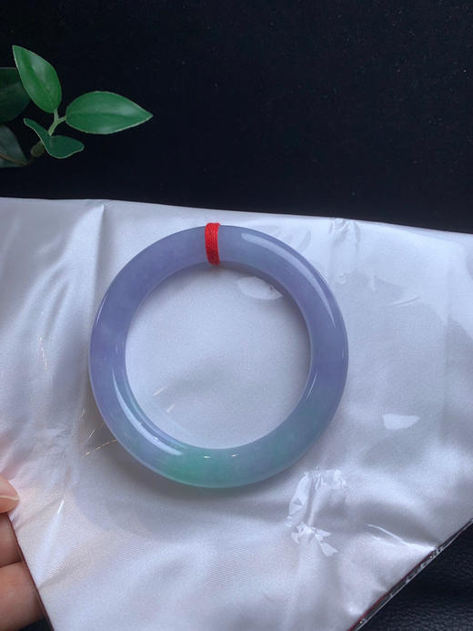 612912，56春彩圆条手镯，浓紫底带清新绿底，润润的、干净清新，底妆也非常细 商品图4