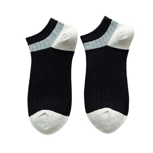 【男士拼色暗纹短袜】男士拼色暗纹短袜百搭休闲防臭7A抑菌吸汗袜子船袜夏 商品图4