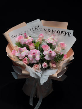 520花束 【天使的温柔】新鲜鲜花花束 （洛神玫瑰19枝+配草）可备注送货时间