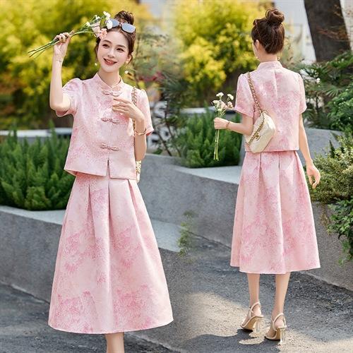 新中式国风套装裙2025夏季新款时尚高端气质唐装显瘦裙子两件套LDB2823 商品图3