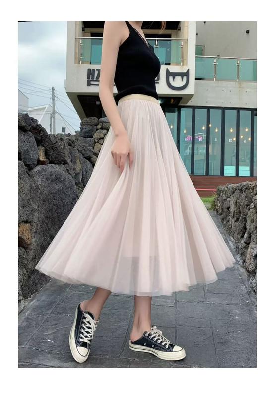 七夕福利-NO退【超好看】轻盈飘逸~大裙摆680网纱韩系半身裙纱裙-喜出 商品图4