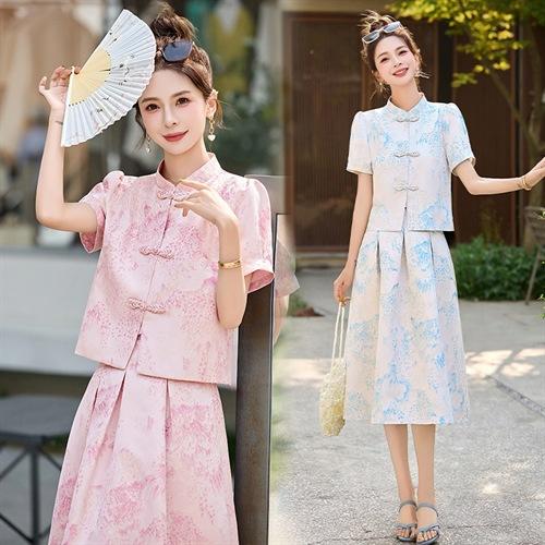 新中式国风套装裙2025夏季新款时尚高端气质唐装显瘦裙子两件套LDB2823 商品图0