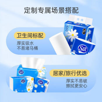 太阳中顺洁柔有芯卷纸 蓝色经典4层140g*27卷厕纸家用卫生纸 纸巾整箱 /家庭清洁/纸品 /清洁纸品 /卷纸 商品图6