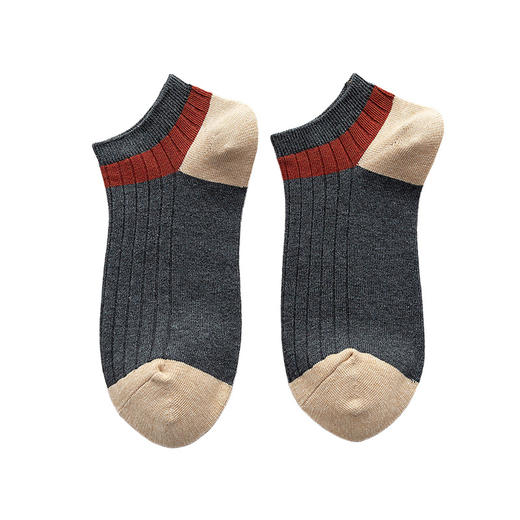 【男士拼色暗纹短袜】男士拼色暗纹短袜百搭休闲防臭7A抑菌吸汗袜子船袜夏 商品图7