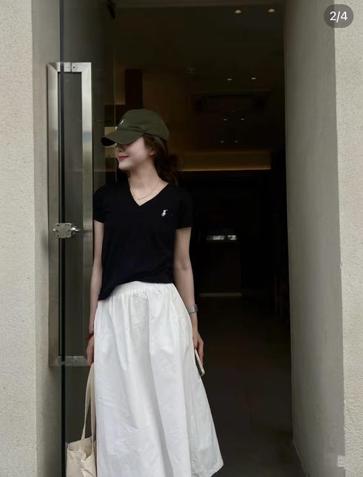 全场5折！RL Polo劳伦拉夫 V领基础款T恤 黑灰白超好看 商品图4