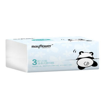 五月花（May Flower）抽纸 3层120抽*24包S码 柔厚亲肤卡通可爱面巾纸 整箱装 /家庭清洁/纸品 /清洁纸品 /抽纸 商品图3