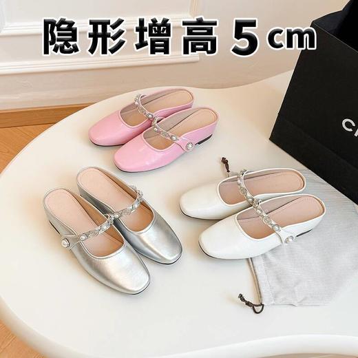 爆！2025新款手工女鞋头层皮玛丽珍穆勒鞋夏季5cm内增高 商品图0