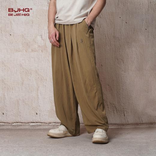BJHG奶奶裤 凉感防晒休闲裤子男潮牌垂感直筒梭织长裤宽松山本裤 商品图3