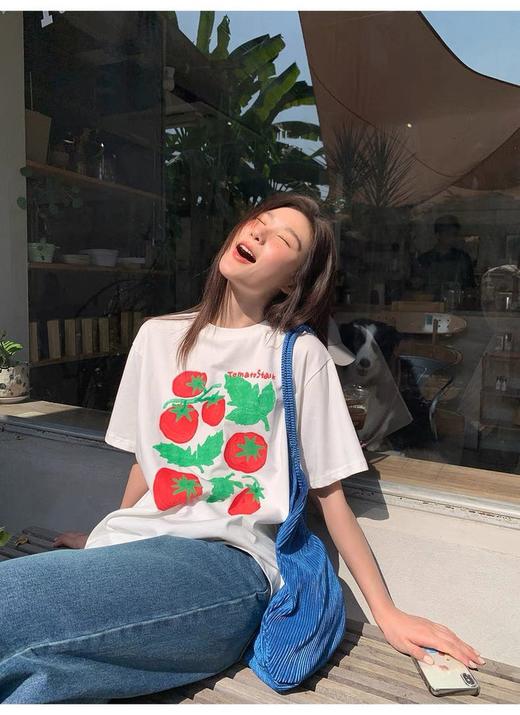 🥰独家打板❗太韩啦❗巨显白❗一眼种草❗💝【伊泺杉番茄印花休闲短袖T恤】 🍅水果味的夏天❗一秒降温清爽水果tee❗夏日里的一抹鲜亮 🍅俏皮元气！ 商品图2