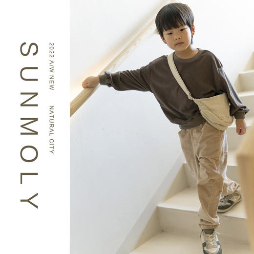 三茉童装/M201/2022新款卡其色条绒儿童裤子女童春秋款男童长裤 商品图4