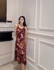 SZ2S76_水红色_吊带V领缎面玫瑰印花收腰中长款连衣裙_春夏_吊带V领缎面玫瑰印花收腰_高级女装_BERNIEELEN 伯妮斯茵 商品缩略图0