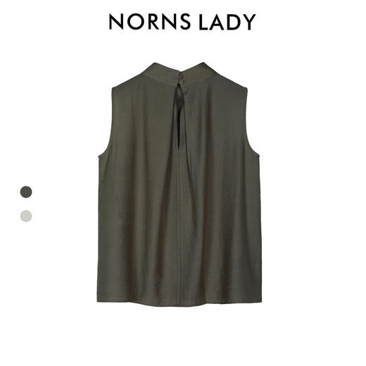 NORNS LADY诺恩 夏季款升级版清凉透气无袖上衣垂感裤子锡器灰套装 T25TF19283【清仓不退不换】 商品图8