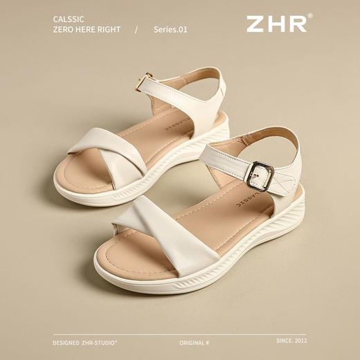 ZHR厚底凉鞋女鞋夏季新款女士软底休闲百搭轻便夏日交叉带凉鞋 商品图7