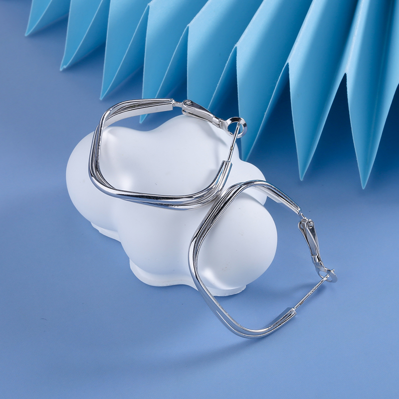 【宏艺珠宝】铂光方韵·银s925耳饰