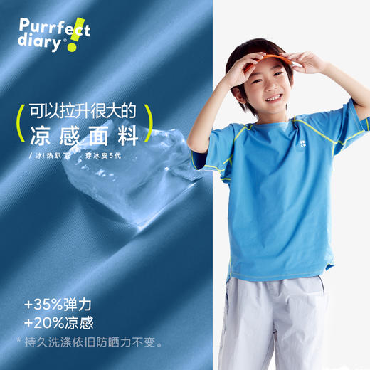 fx-【冰皮5代】咕噜日记童装儿童圆领短袖2025夏男女童凉感上衣休闲PXT2552 商品图4
