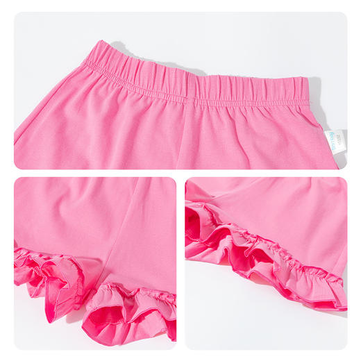 贝贝怡2025夏新款女童凉感短袖套装卡通轻薄透气T恤花边短裤两件套ZB2ET068 商品图6