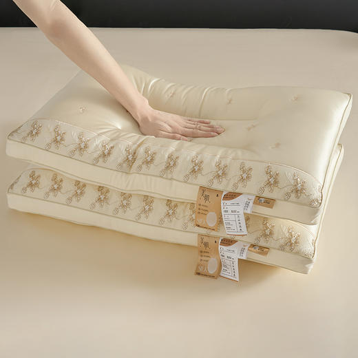自然醒蚕丝乳胶美肌枕头护颈椎助睡眠专用枕头美肤护颈深睡枕家用一对枕头芯XK 商品图14