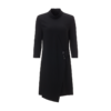 L191Y0310091136   LAUREL  歌力思集团-Laurel黑色立领七分袖不对称中长款春装衬衫裙连衣裙 商品缩略图0