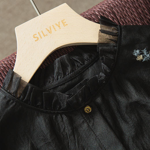 丁摩 真丝香云纱斜门襟国风上衣女SY52116 商品图1