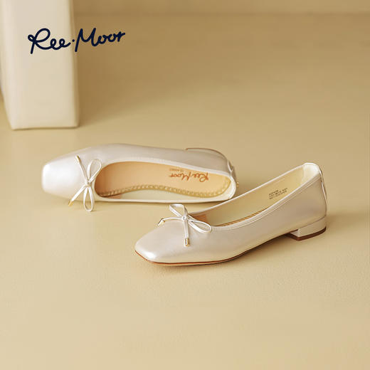 REEMOOR睿慕2025年春新款舒适软底浅口单鞋方头粗跟增高通勤女鞋R224D6 商品图8