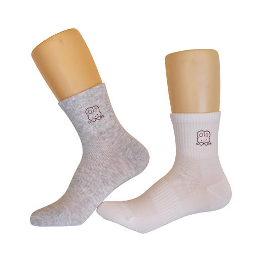 【6双6折】女士春夏网面休闲袜纯色印花薄款运动袜中短筒女袜【2双装 2512101】 商品图3